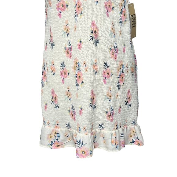 Madden NYC Floral Baby Doll Dress Puff Sleeves Ruffle Hem Cream Size XXXL New - Picture 5 of 10